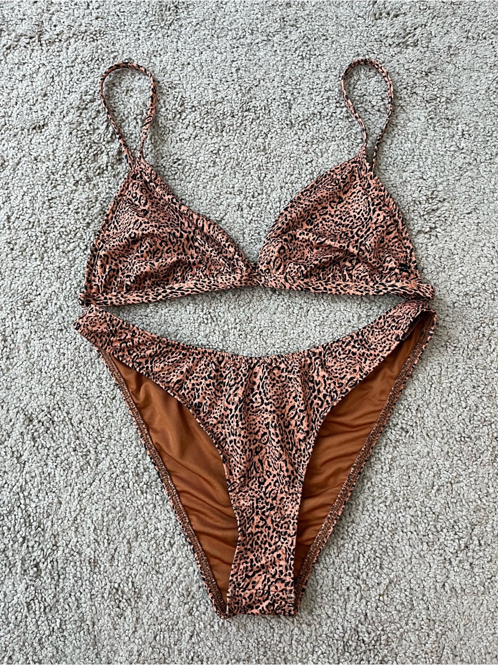 Billabong Rust Leopard Print Triangle Bikini